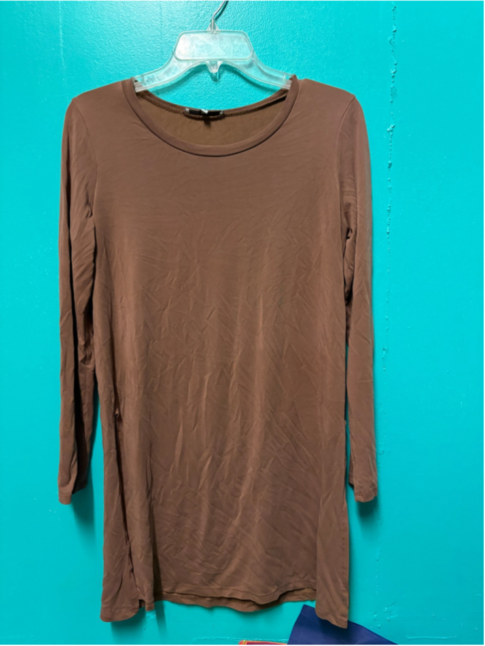Women's Emma's Closet Long Sleeve Tee/Tunic Brown Size M